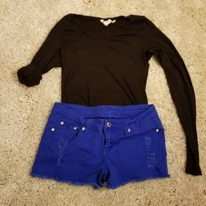 Cobalt Blue Cropped Shorts